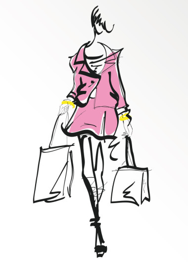 素描風(fēng)格的時(shí)尚女孩.圖片