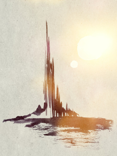 抽象的水彩城堡