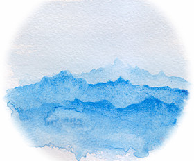 简单的水彩抽象景观图片