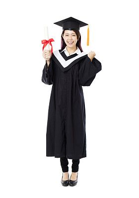 年轻的女大学生毕业的全长