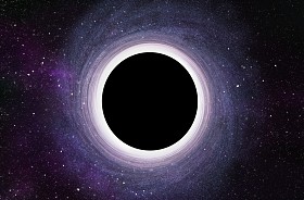 巨大的黑洞在星系中心-3d 呈现数码插图