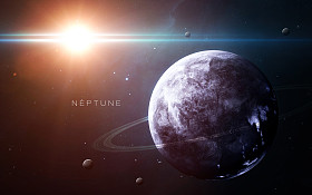 海王星-高分辨率三维图像提出了太阳系的行星。这个由美国国家航空航天局提供的图像元素