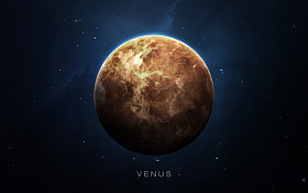 金星-高分辨率三维图像提出了太阳系的行星。这个由美国国家航空航天局提供的图像元素