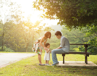 亞洲家庭玩和享受