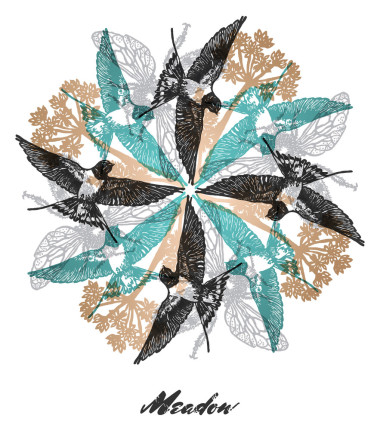 矢量草地心情刻分形插座組成