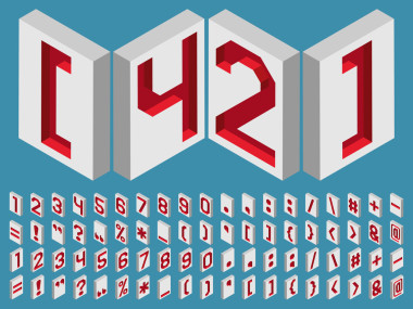 數(shù)字和標(biāo)點(diǎn)符號(hào)等距.照片