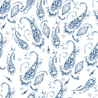 幻想花無縫的佩斯利圖案。花卉裝飾，f