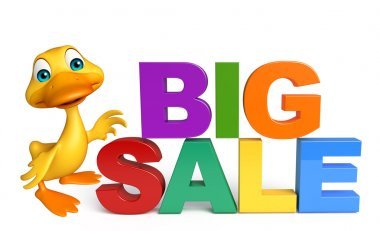 可愛(ài)的鴨卡通人物與大甩賣(mài)圖片