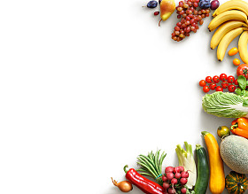 健康饮食背景食物摄影不同的水果和蔬菜