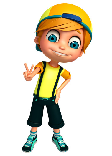 3d 渲染的小男孩豎起大拇指的姿勢(shì)