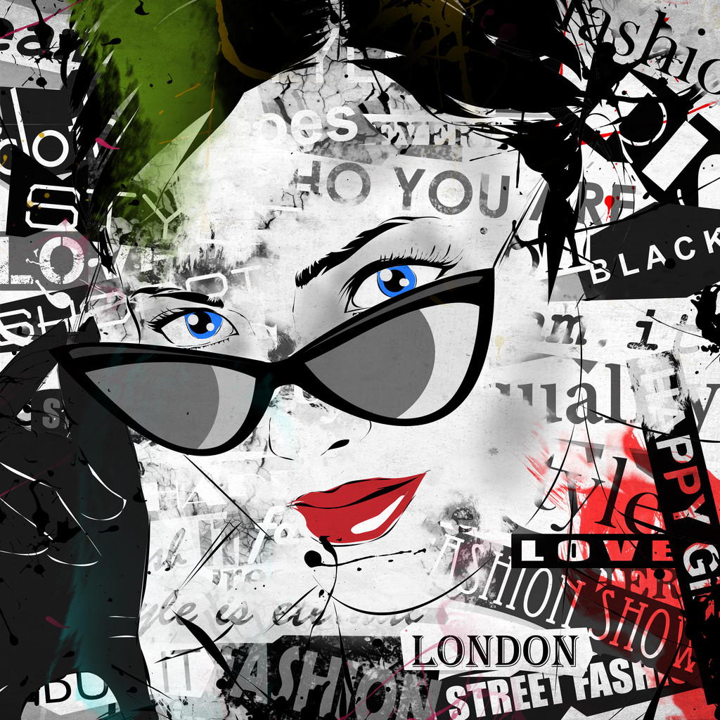 现代少女 grunge 背景