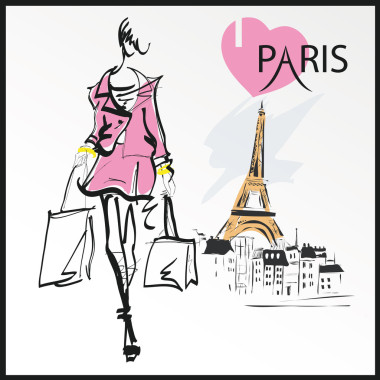 素描風格的時尚女孩