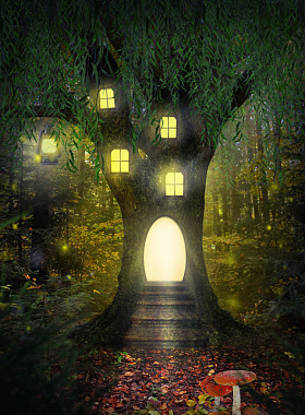 在魔法森林的童话树