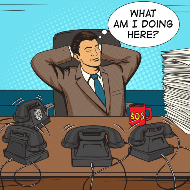 商人放松在工作流行藝術(shù)載體