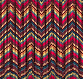 红色蓝色黄色针织纹理，美丽的针织的面料图案