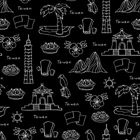 矢量无缝模式与手绘的泰氏孤立符号