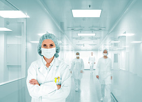 在现代医院实验室，医生组科学家团队