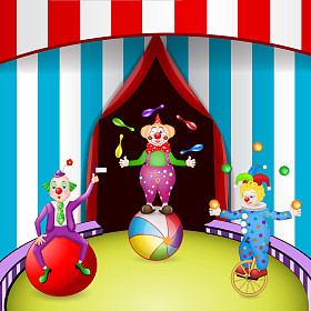 滑稽小丑在马戏