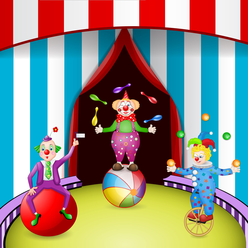 滑稽小丑在马戏 滑稽小丑在马戏