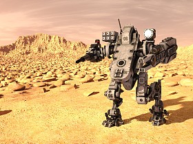 3d cg 渲染的一个战斗机器人