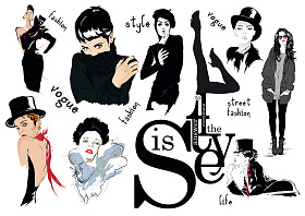 时尚与徒手画的拼贴图片