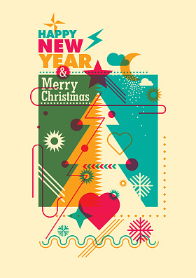新年和圣诞节海报