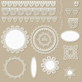 矢量花边剪贴簿设计元素