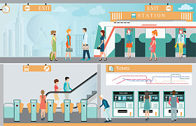 地铁列车站平台与旅行的人