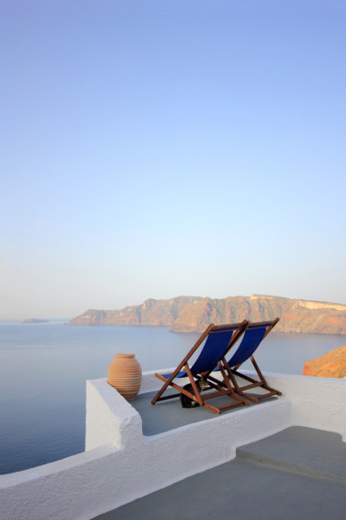 圣托里尼島的海景圖片