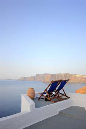 圣托里尼岛的海景图片