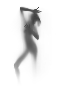 美丽的舞女人剪影，人类的身体形状