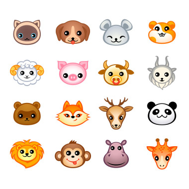 卡哇伊動物與情感圖片