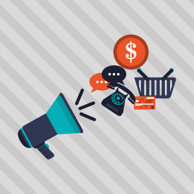 擴音器和數(shù)字營銷設計、 矢量圖