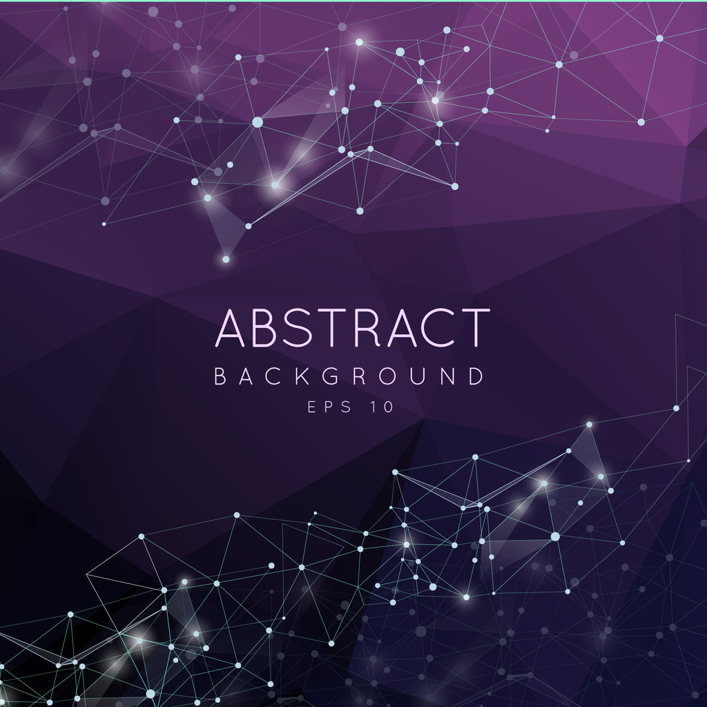 抽象的 3d 多边形背景。低聚未来派设计与连接点和线。连接结构。多边形矢量 抽象的 3d 多边形背景。低聚未来派设计与连接点和线。连接结构。多边形矢量