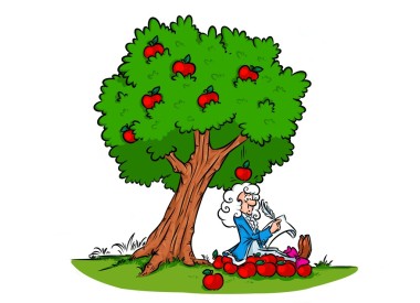 牛顿法万有引力发现卡通图片