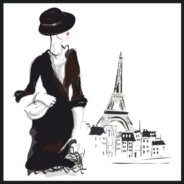 素描風格的時尚女孩