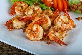 大蒜烤的虾