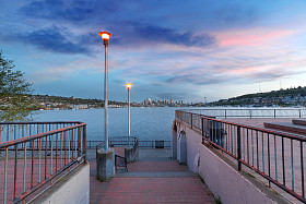 在黄昏时气体工程公园在西雅图