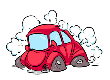 紅色汽車事故輪胎卡通圖片