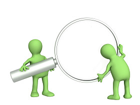 3d 的傀儡，举行放大镜图片