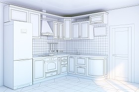 厨房的蓝图图片