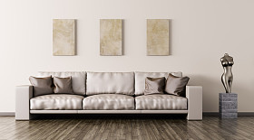 现代室内与沙发 3d 渲染