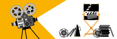 電影橫幅復(fù)古電影放映機(jī)地帶