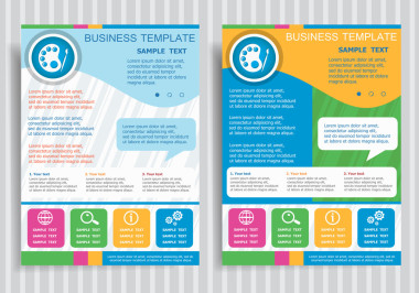 調(diào)色板符號矢量宣傳冊傳單設(shè)計布局模板上