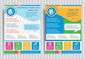 调色板符号矢量宣传册传单设计布局模板上