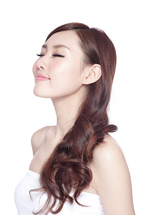 美丽女人带迷人的微笑