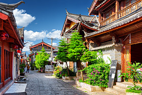 中国云南省丽江古城风景街