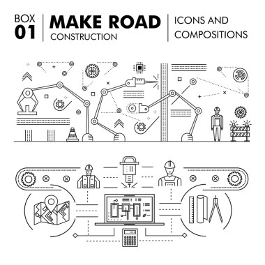 現(xiàn)代組合建筑道路施工細(xì)線砌塊