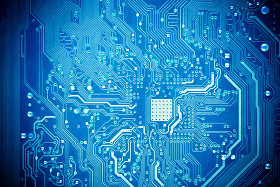 蓝色电路板图片