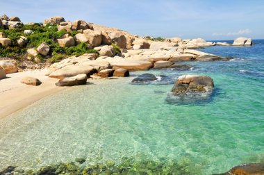 美麗的海景在庫(kù)老考島在平州省，越南
